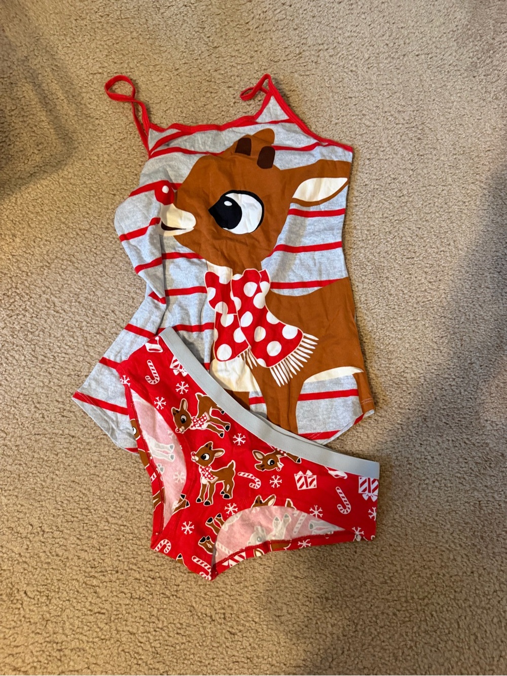 Rudolph matching cami/underwear set NWOT